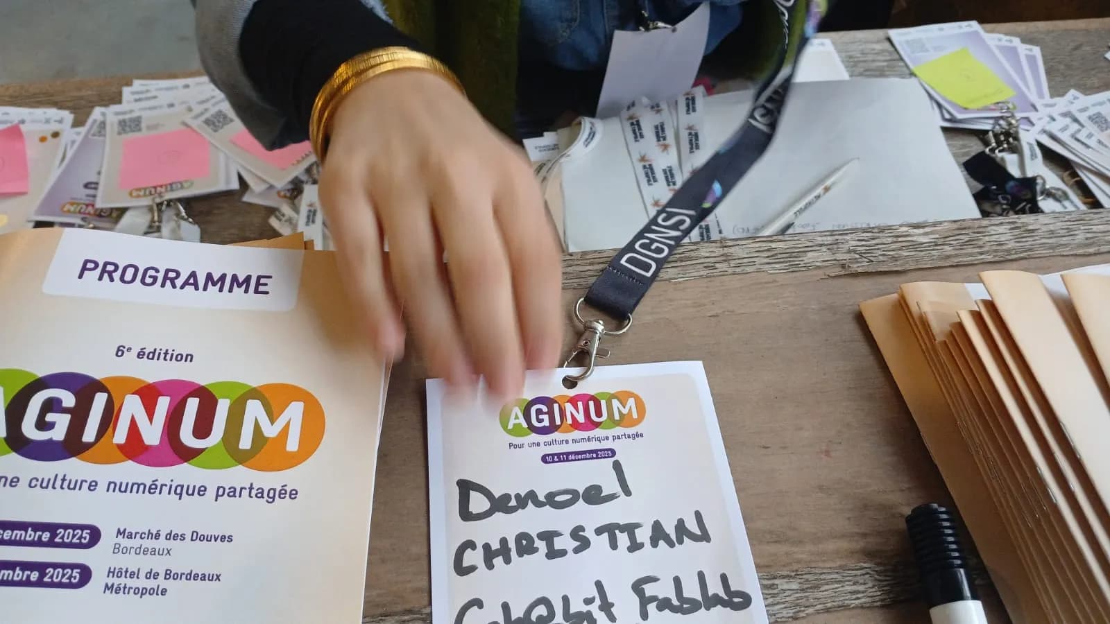 Mon badge de l'Aginim Bordeaux, un beau moment de partage autour de la médiation numérique.